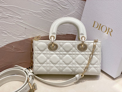 DIOR MICRO LADY D-JOY 16.5 WHITE LAMBSKIN