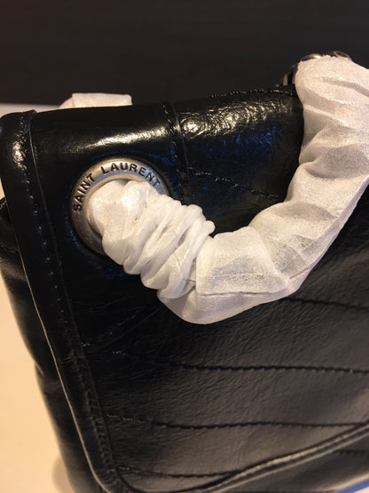 SAINT LAURENT MEDIUM NIKI 27 IN BLACK CALFSKIN CHAIN BAG