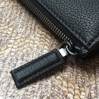 PRADA CLUTCH 26 IN BLACK DEERSKIN EMBOSSED LOGO