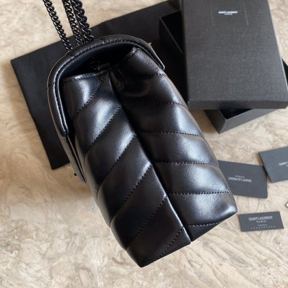 SAINT LAURENT CROSS BODY 25 BLACK CALFSKIN BAG