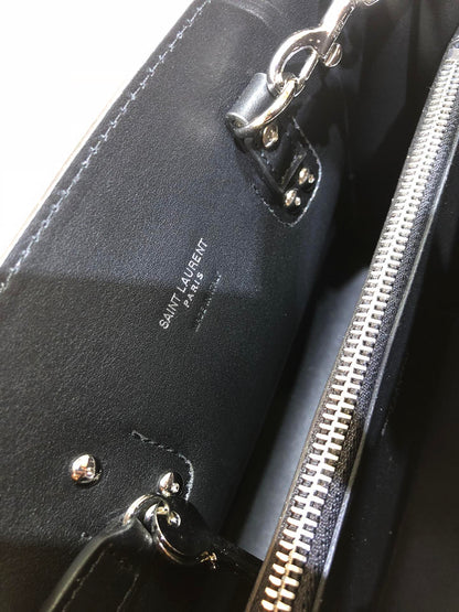 SAINT LAURENT SAC DE 26 HANDBAG BLACK CALFSKIN