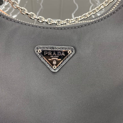 PRADA HOBO 22 BAG IN BLACK RE-NYLON