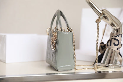 DIOR LADY 17 IN GRAY WITH CANNAGE PATTERN