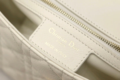 DIOR CARO MINI BAG 20 IN WHITE CALFSKIN