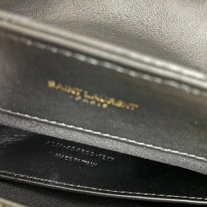 SAINT LAURENT LOULOU SMALL 25 IN BLACK LAMBSKIN GOLD HARDWARE
