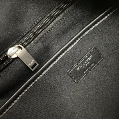 SAINT LAURENT CITY BACKPACK 41 IN BLACK CANVAS, NYLON AND LEATHER