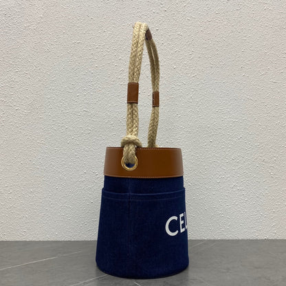 CELINE BUCKET CORDE 23 DENIM FABRIC NAVY BLUE