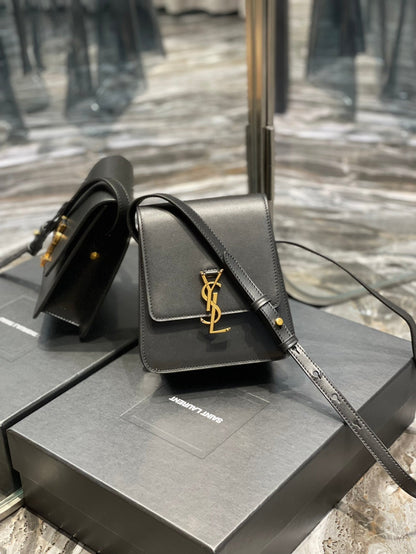 SAINT LAURENT KAIA 18 HANDBAG IN BLACK CALFSKIN