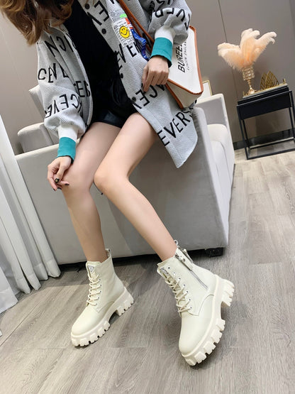 PRADA 25S SNOW BOOTS IN WHITE CALFSKIN