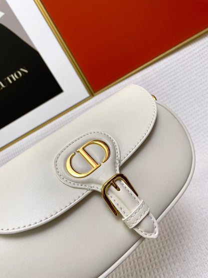 DIOR MINI BOBBY EAST-WEST 20 BAG IN WHITE CALFSKIN