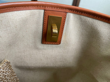 CELINE BUCKET 25 IN PRINTED CANVAS BROWN WHITE