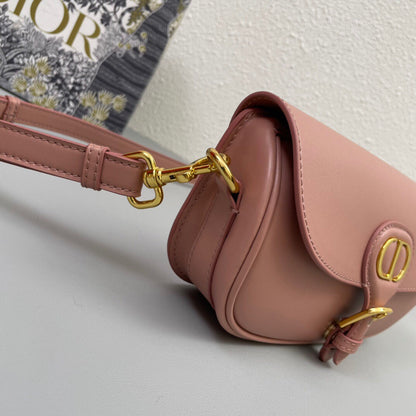 DIOR MINI BOBBY EAST-WEST 20 BAG IN ROSE PINK CALFSKIN