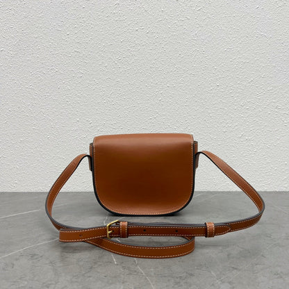 CELINE FOLCO CUIR TRIOMPHE 18 IN RED BROWN CALFSKIN