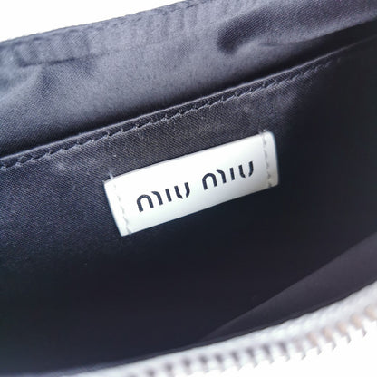 MIU MIU MATELASSé 21 BAG IN WHITE SATIN