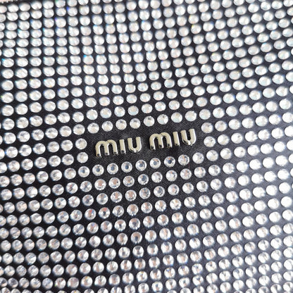 MIU MIU HANDBAG 19 IN BLACK CALFSKIN WITH CRYSTAL