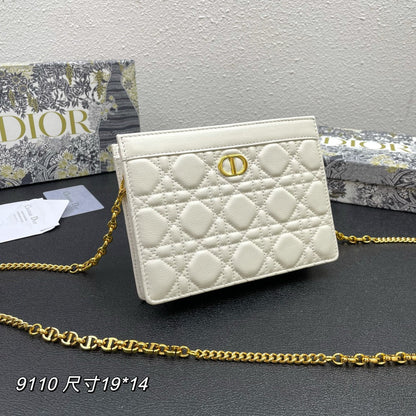 DIOR CARO POUCH 19 BAG IN WHITE CALFSKIN