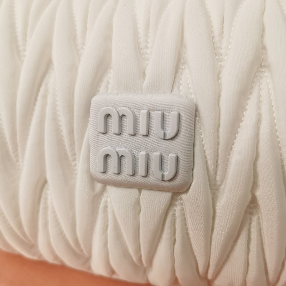 MIU MIU WANDER 28 BAG IN WHITE ECO - FRIENDLY NYLON