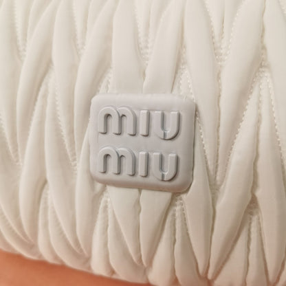 MIU MIU WANDER 28 BAG IN WHITE ECO - FRIENDLY NYLON