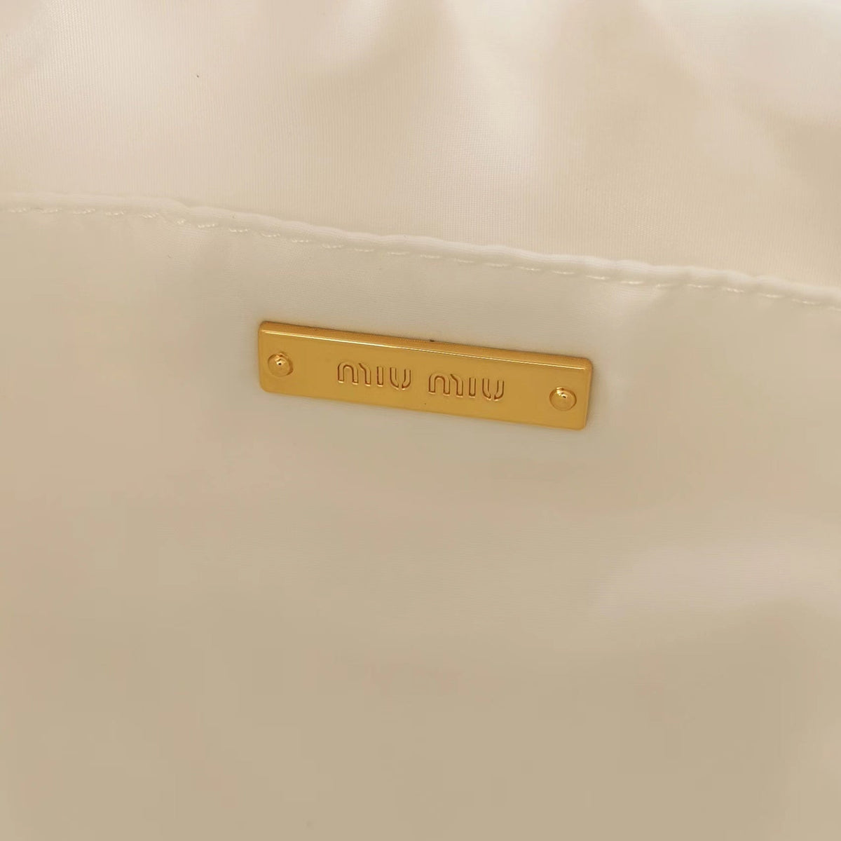 MIU MIU WANDER 28 BAG IN WHITE ECO - FRIENDLY NYLON