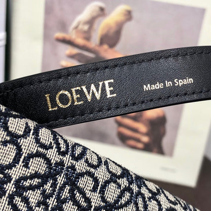 LOEWE LOE CUBI 21 BAG IN WHITE MIX BLACK ANAGRAM JACQUARD