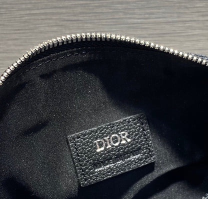 DIOR ROUND BUCKET 21 BAG IN BLACK LAMBSKIN