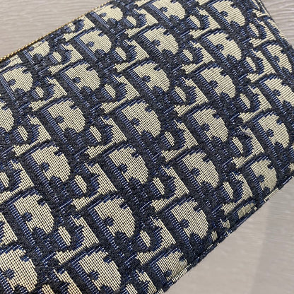 DIOR CD BUCKLE SHOULDER BAG 22 IN BLUE MONOGRAM OBLIQUE JACQUARD