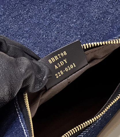 FENDI FENDIGRAPHY 29 BAG IN NAVY BLUE DENIM FABRIC WITH GOLD HARDWARE