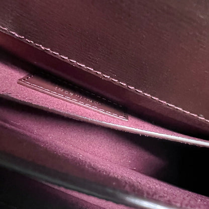 SAINT LAURENT SUNSET MEDIUM 22 IN MAROON CALFSKIN GOLD HARDWARE