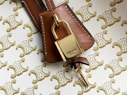 CELINE TRIOMPHE CABAS 35 WHITE CREAM CALFSKIN TOTE