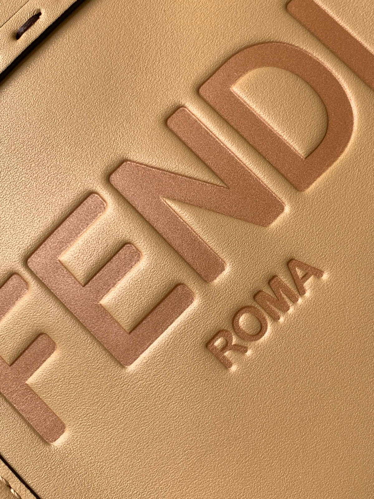 FENDI Fend Mini Sunshine Shopper Bag 18 Beige Leather