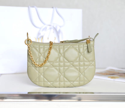 DIOR MINI CARO BAG 25 IN BEIGE LAMBSKIN