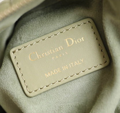 DIOR MINI CARO BAG 25 IN BEIGE LAMBSKIN