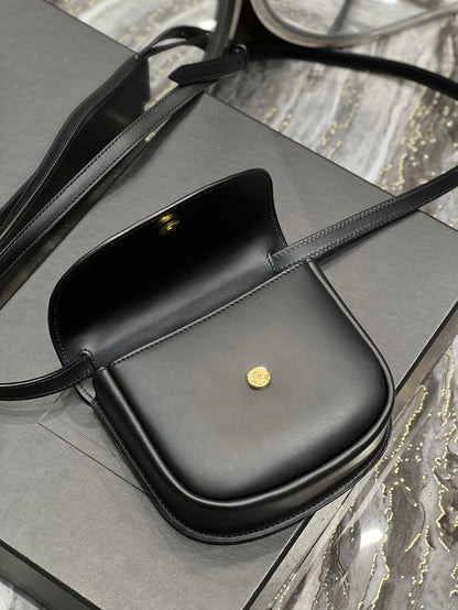 SAINT LAURENT KAIA SMALL 18 HANDBAG IN BLACK CALFSKIN
