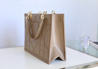 DIOR LARGE TOTE BOOK 36 BAG IN BEIGE CREAM CALFSKIN