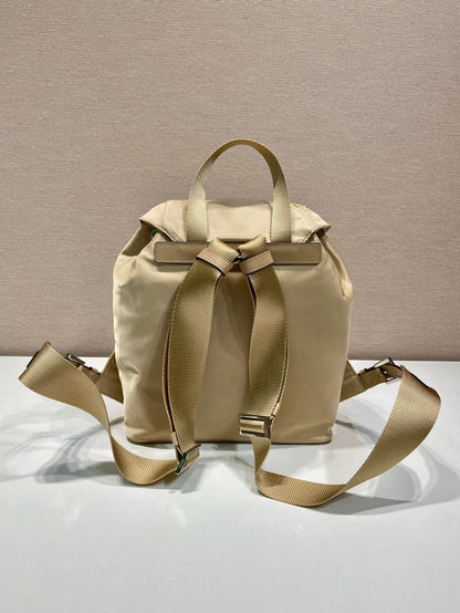 PRADA SMALL BACKPACK 28 IN SHOELACE BEIGE PARACHUTE FABRIC