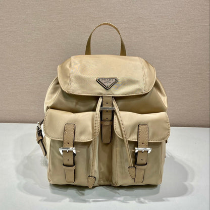 PRADA SMALL BACKPACK 28 IN SHOELACE BEIGE PARACHUTE FABRIC