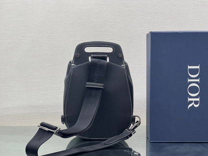 DIOR GALLOP SLING BAG 27 IN BLACK CALFSKIN