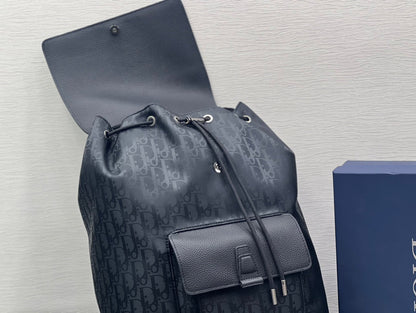 DIOR MEDIUM BACKPACK 38 IN BLACK OBLIQUE MIRAGE CALFSKIN