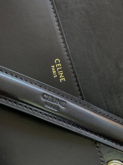 CELINE TRIOMPHE FRAME 23 BLACK CALFSKIN