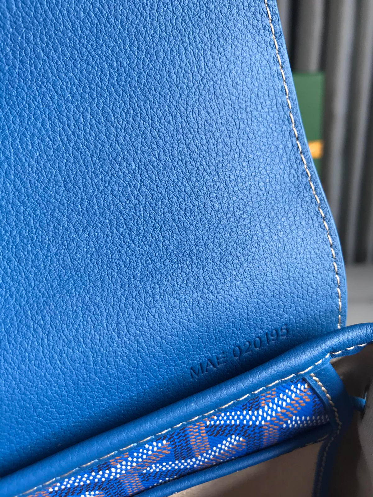 GOYARD ALPIN MINI BACKPACK 21 IN SAPPHIRE BLUE LAMBSKIN AND GOYARDINE CANVAS