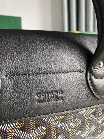 GOYARD ALPIN MINI BACKPACK 21 IN BLACK LAMBSKIN AND GOYARDINE CANVAS