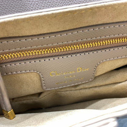DIOR CD Saddle Bag Strap Warm Taupe Grained Brown Calfskin