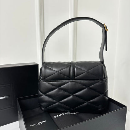 SAINT LAURENT LE 5 À 7 HANDBAG 24 IN BLACK LAMBSKIN
