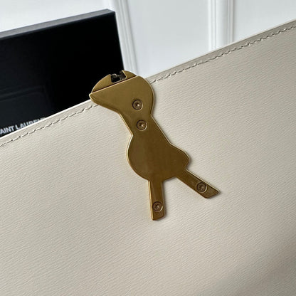 SAINT LAURENT SOLFERINO 23 SATCHEL IN BOX WHITE CALFSKIN
