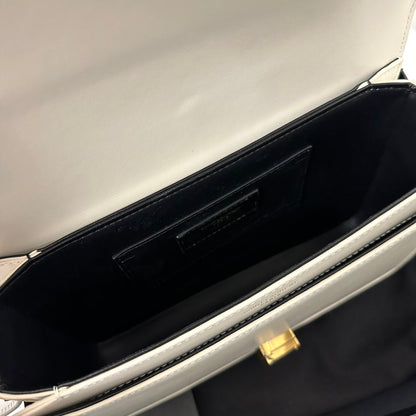 SAINT LAURENT SOLFERINO 23 SATCHEL IN BOX WHITE CALFSKIN