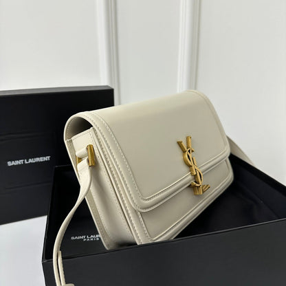 SAINT LAURENT SOLFERINO 23 SATCHEL IN BOX WHITE CALFSKIN