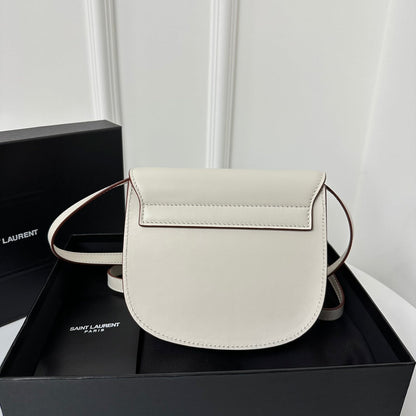 SAINT LAURENT KAIA 18 HANDBAG IN WHITE CALFSKIN