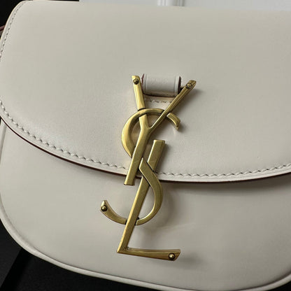 SAINT LAURENT KAIA 18 HANDBAG IN WHITE CALFSKIN