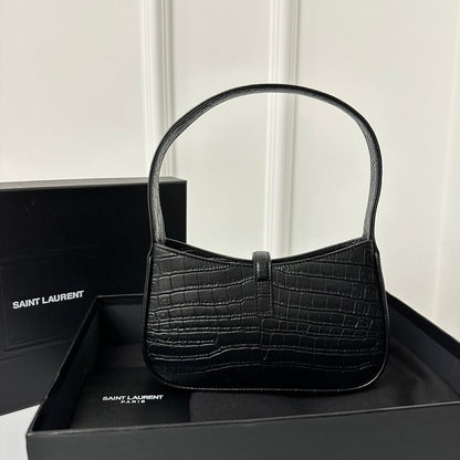 SAINT LAURENT MINI 19 BLACK CALFSKIN HOBO
