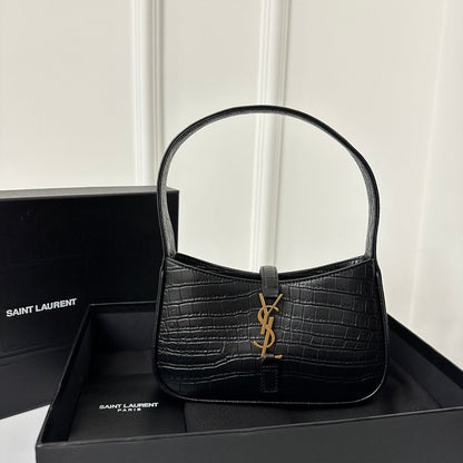 SAINT LAURENT MINI 19 BLACK CALFSKIN HOBO